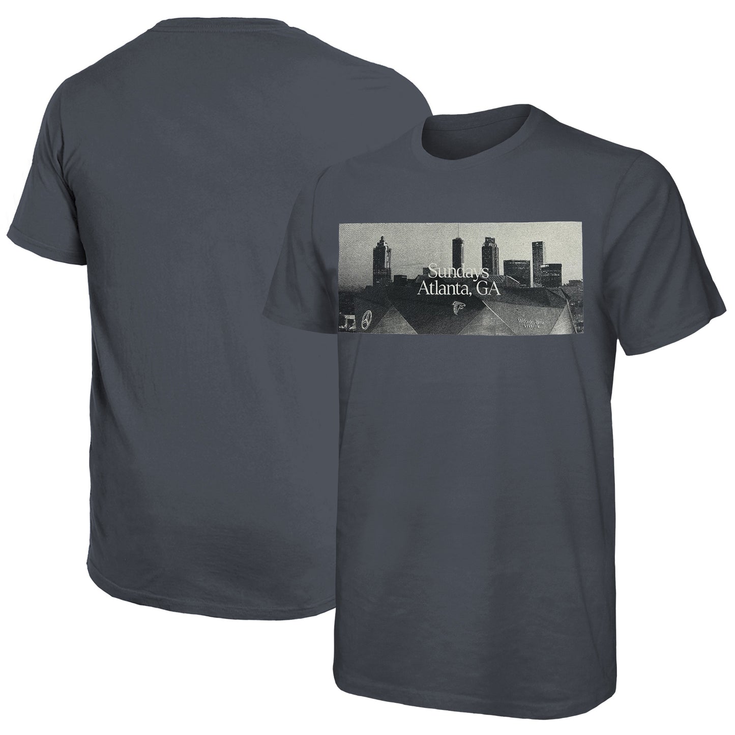 Men's Majestic Threads Gray Atlanta Falcons Sundays Skyline T-Shirt