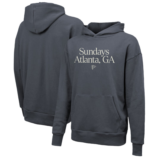 Unisex Majestic Threads  Gray Atlanta Falcons Sundays Pullover Hoodie