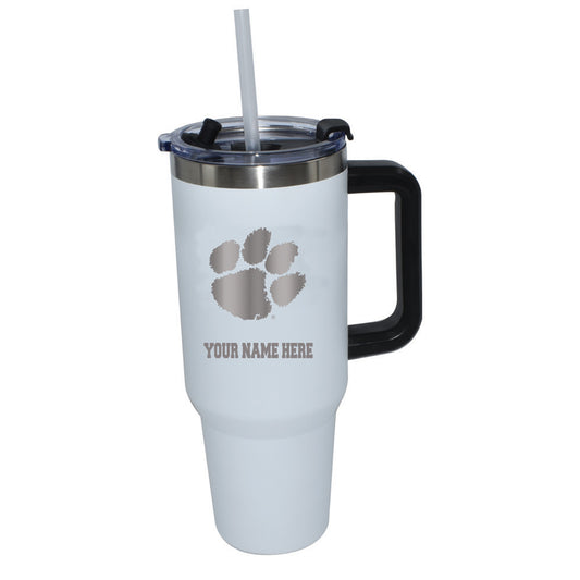 The Memory Company  Clemson Tigers Personalized White 46oz. Colossal Tumbler