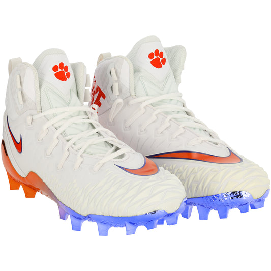 Clemson Tigers Team-Issued White and Orange Force Cleats from the Football Program