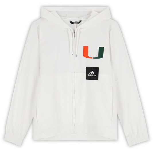 Miami Hurricanes Team-Issued White Hoodie from the Basketball Program