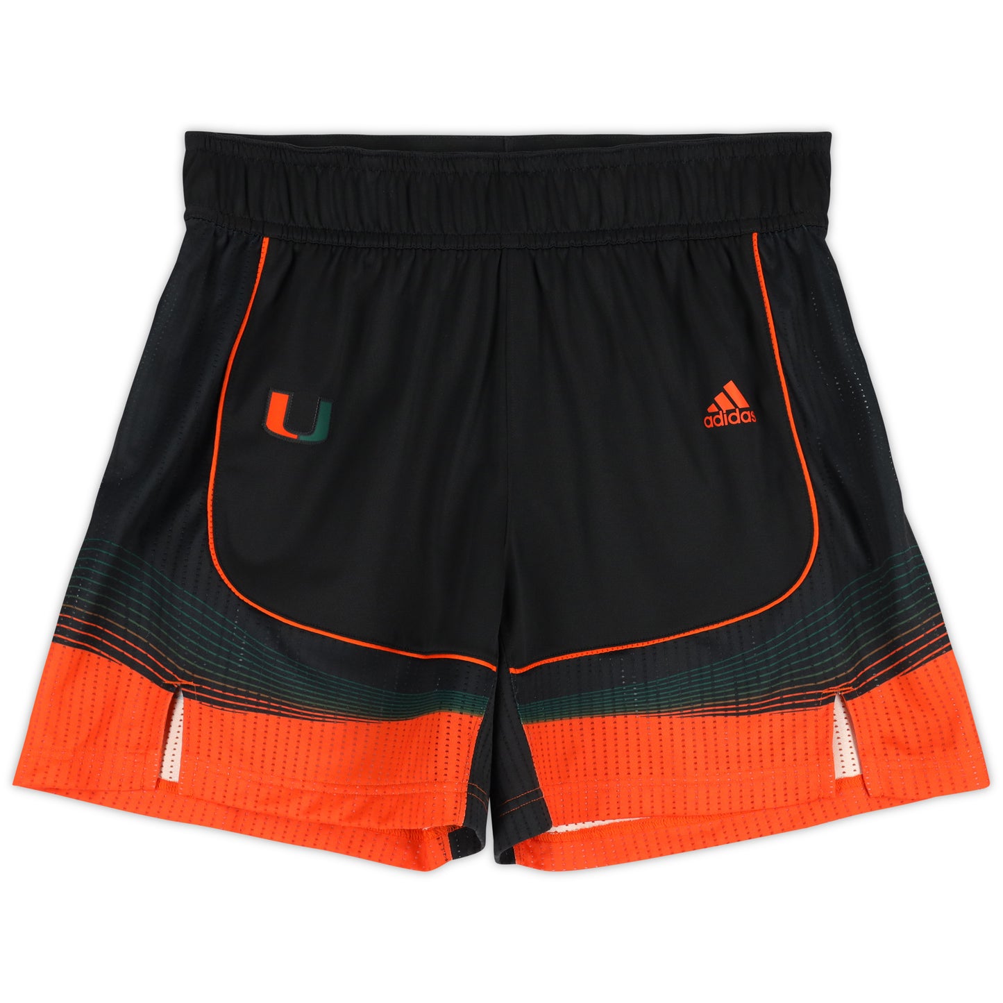 Miami Hurricanes Team-Issued Black and Orange Shorts from the Basketball Program