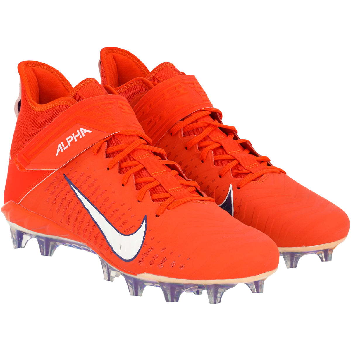 Clemson Tigers Team-Issued Orange Alpha Menace Wide Cleats from the Football Program