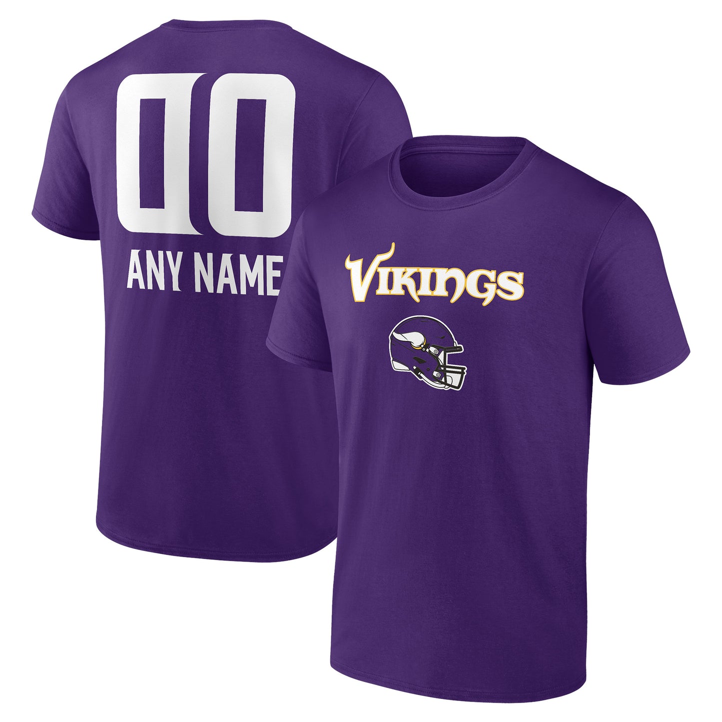 Men's Purple Minnesota Vikings Personalized Name & Number Team Wordmark T-Shirt