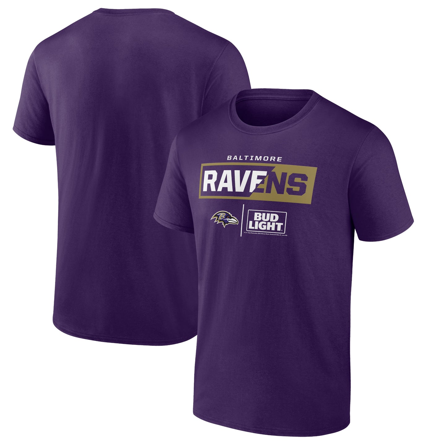 Men's Purple Baltimore Ravens NFL x Bud Light T-Shirt