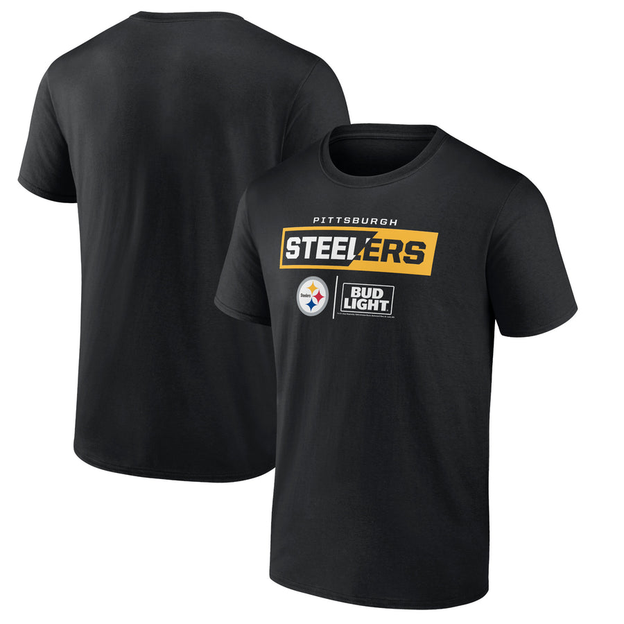 Men's Black Pittsburgh Steelers NFL x Bud Light T-Shirt