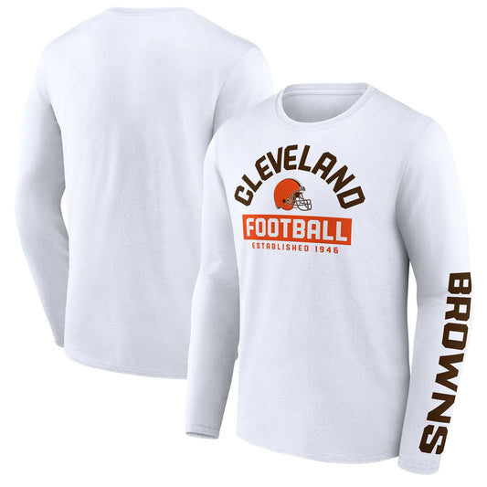 Men's Fanatics White Cleveland Browns Long Sleeve T-Shirt