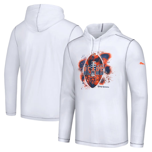 Men's Tommy Bahama White Chicago Bears Graffiti Touchdown Pullover Hoodie