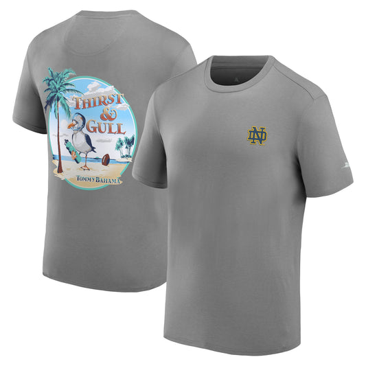 Men's Tommy Bahama Gray Notre Dame Fighting Irish Thirst & Gull T-Shirt