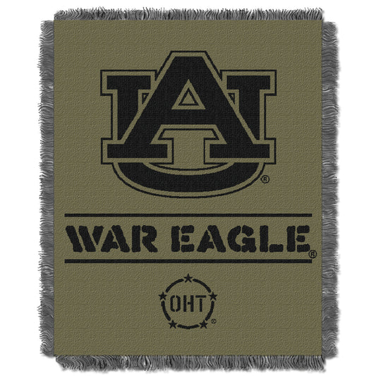 The Northwest Group Auburn Tigers OHT Military Appreciation 46" x 60" Rank Jacquard Throw Blanket