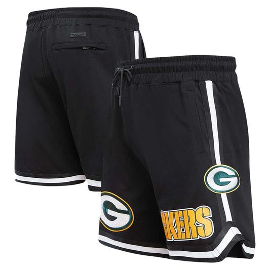 Men's Pro Standard Black Green Bay Packers Classic Chenille Shorts