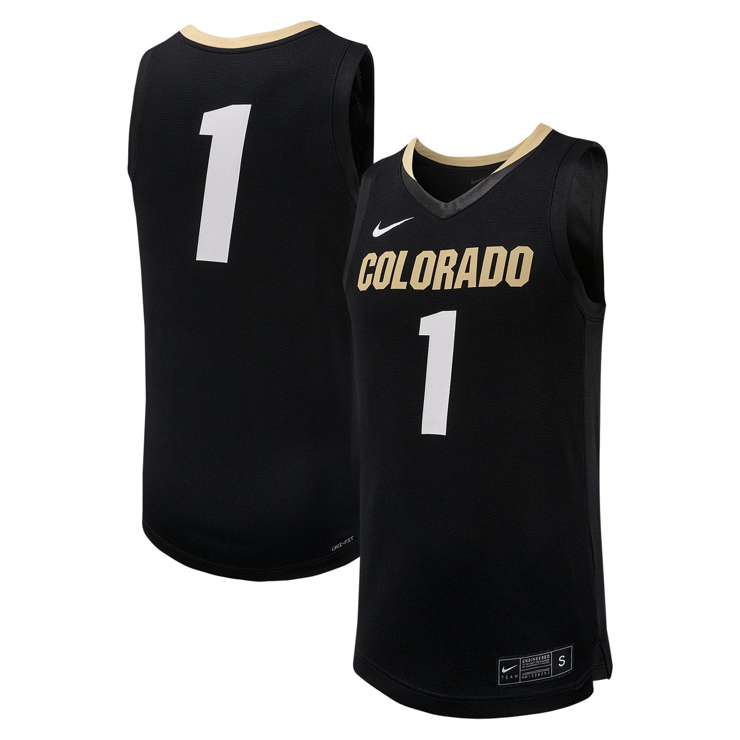 Men's Nike #1 Black Colorado Buffaloes Replica Basketball Jersey