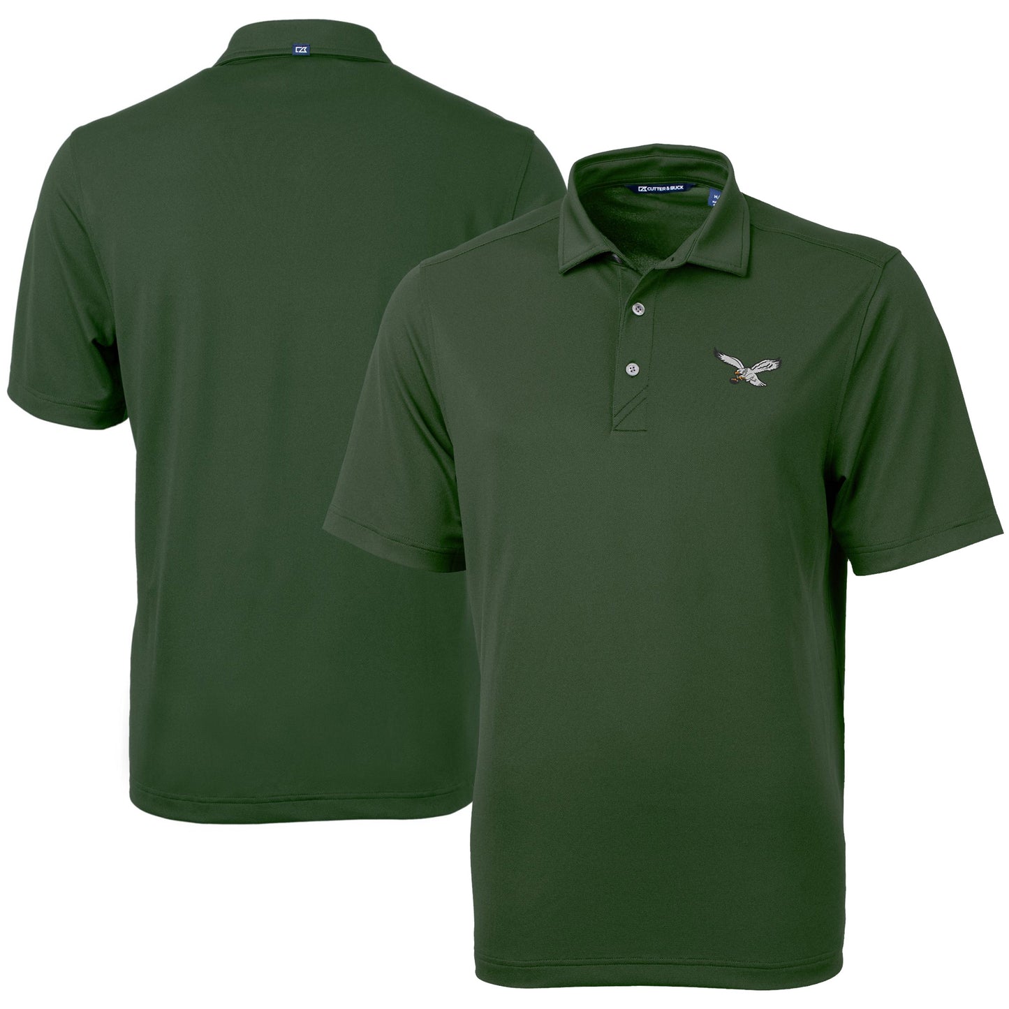 Men's Cutter & Buck Hunter Green Philadelphia Eagles Virtue Eco Pique Recycled Polo