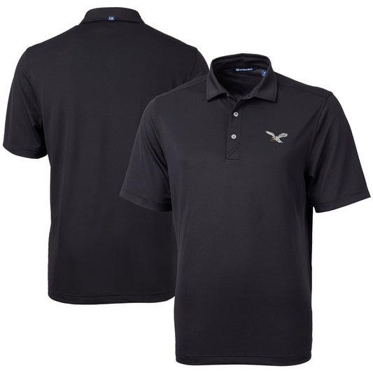 Men's Cutter & Buck Black Philadelphia Eagles Virtue Eco Pique Recycled Polo