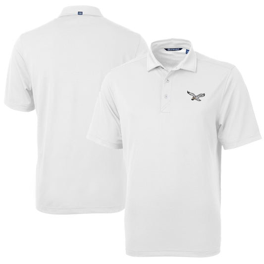 Men's Cutter & Buck White Philadelphia Eagles Virtue Eco Pique Recycled Polo