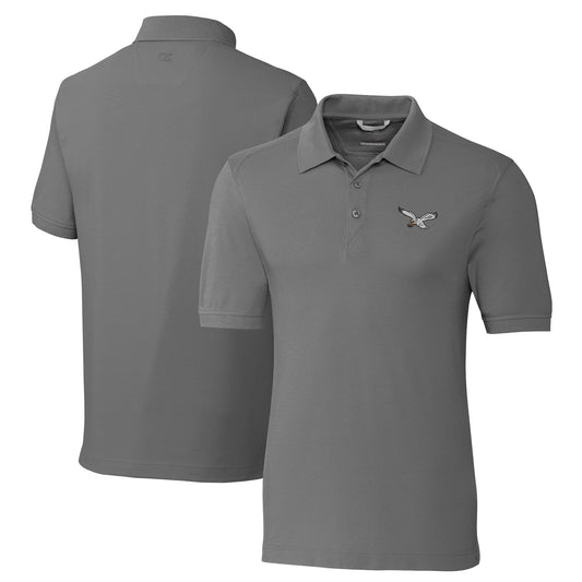 Men's Cutter & Buck Gray Philadelphia Eagles Advantage Tri-Blend Pique Polo