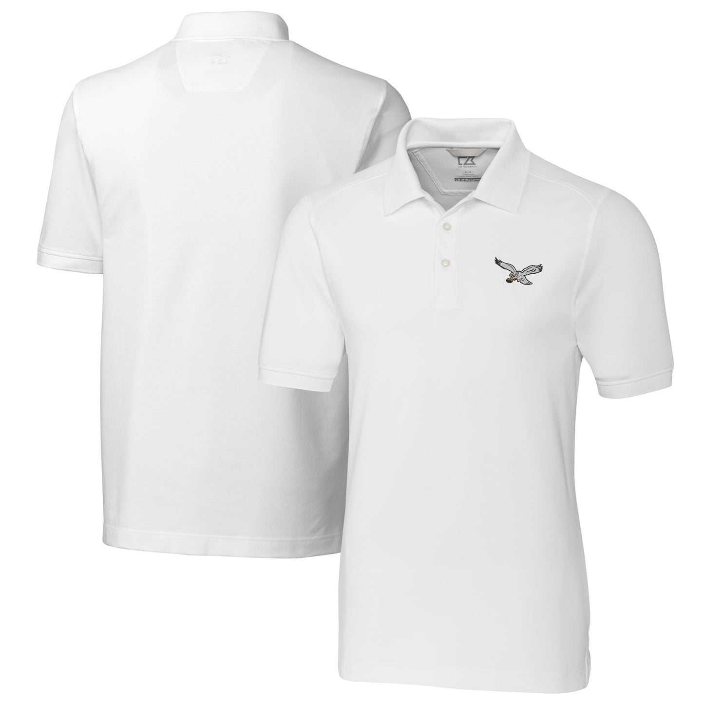 Men's Cutter & Buck White Philadelphia Eagles Advantage Tri-Blend Pique Polo