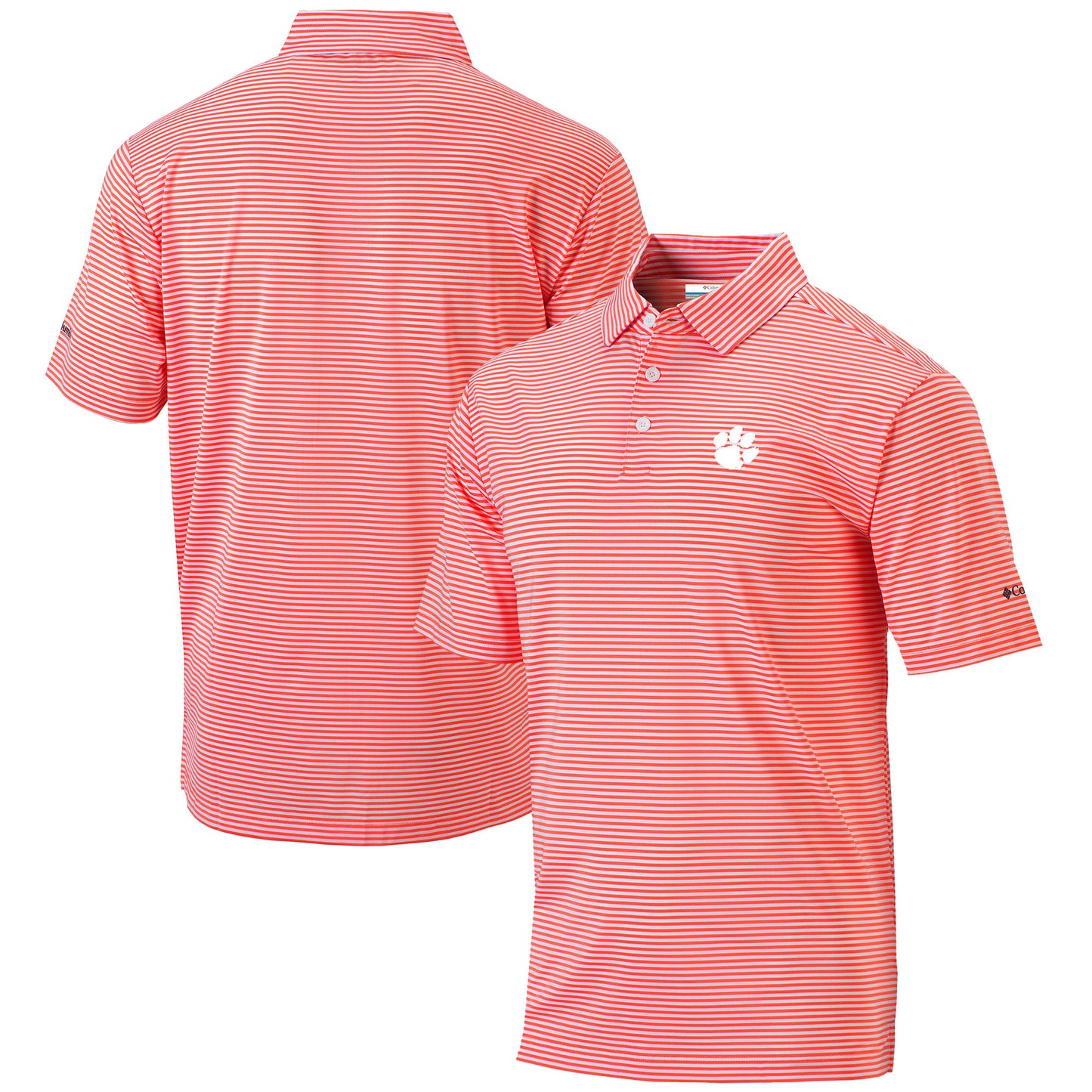 Men's Columbia  Orange Clemson Tigers Omni-Wick Club Invite Polo