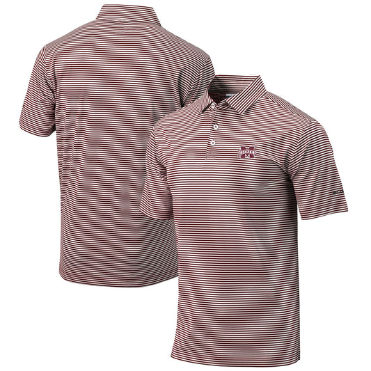 Men's Columbia  Maroon Mississippi State Bulldogs Omni-Wick Club Invite Polo