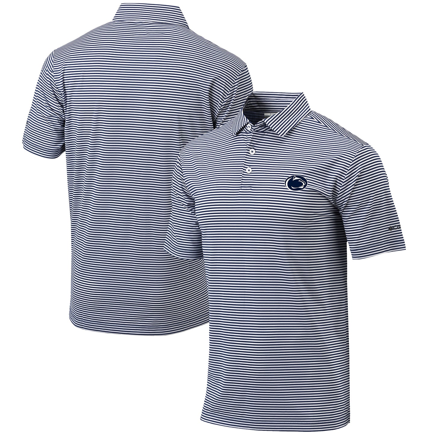 Men's Columbia  Navy Penn State Nittany Lions Omni-Wick Club Invite Polo