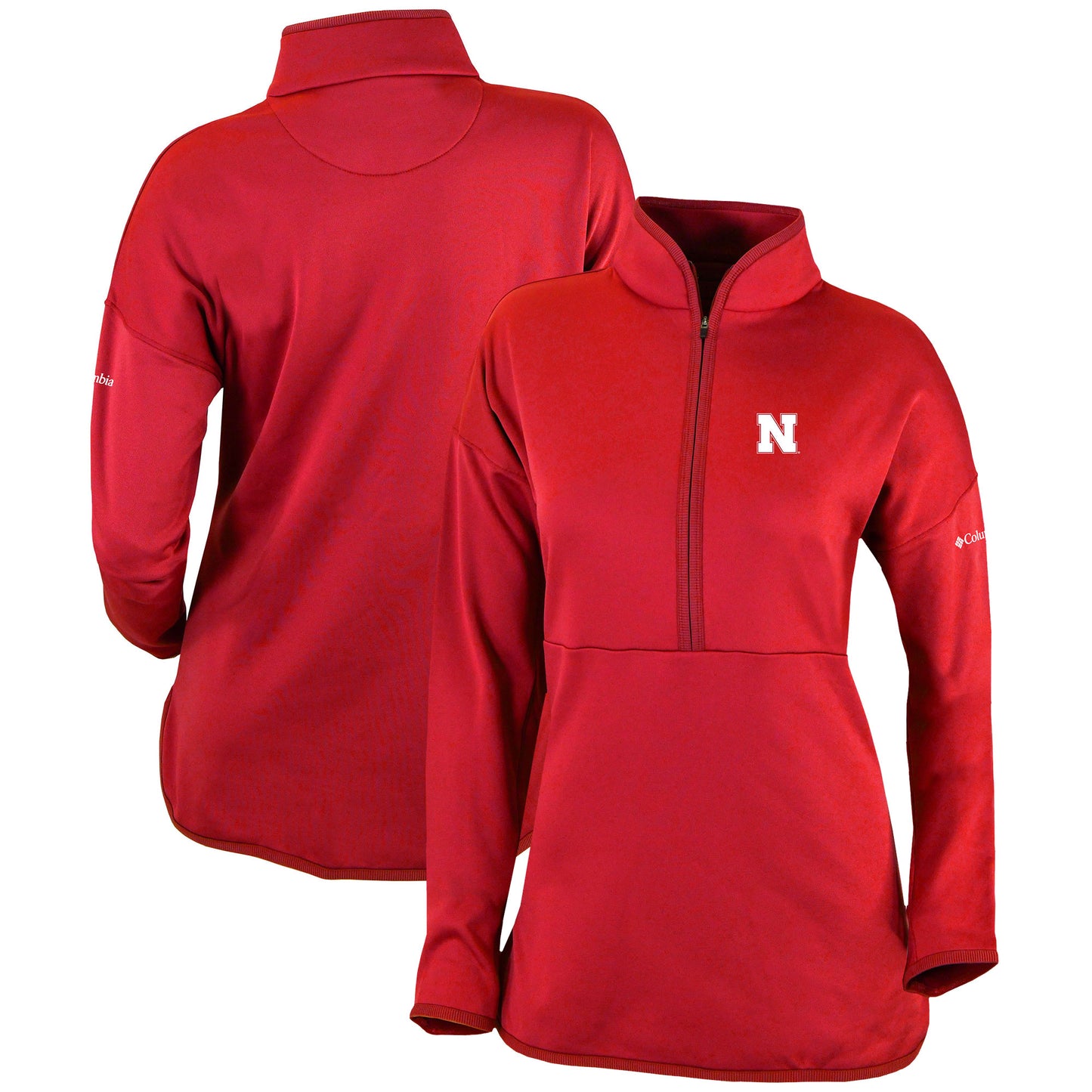 Women's Columbia Scarlet Nebraska Huskers Omni-Wick Go For It Half-Zip Pullover Top