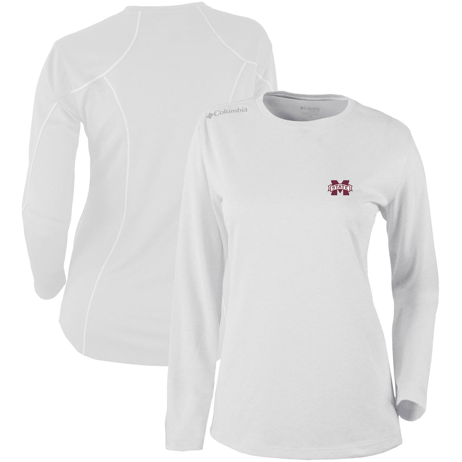 Women's Columbia  White Mississippi State Bulldogs Omni-Wick Shotgun Long Sleeve T-Shirt