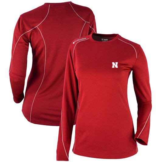 Women's Columbia Scarlet Nebraska Huskers Omni-Wick Shotgun Long Sleeve T-Shirt