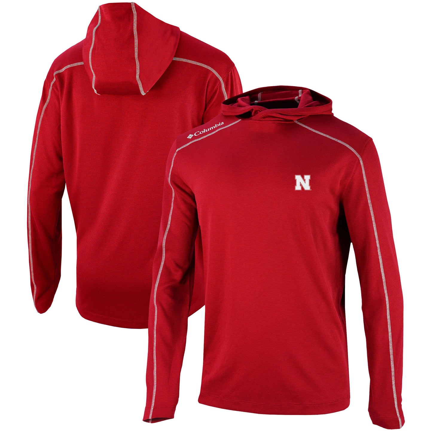 Men's Columbia Scarlet Nebraska Huskers Omni-Wick Shotgun Pullover Hoodie