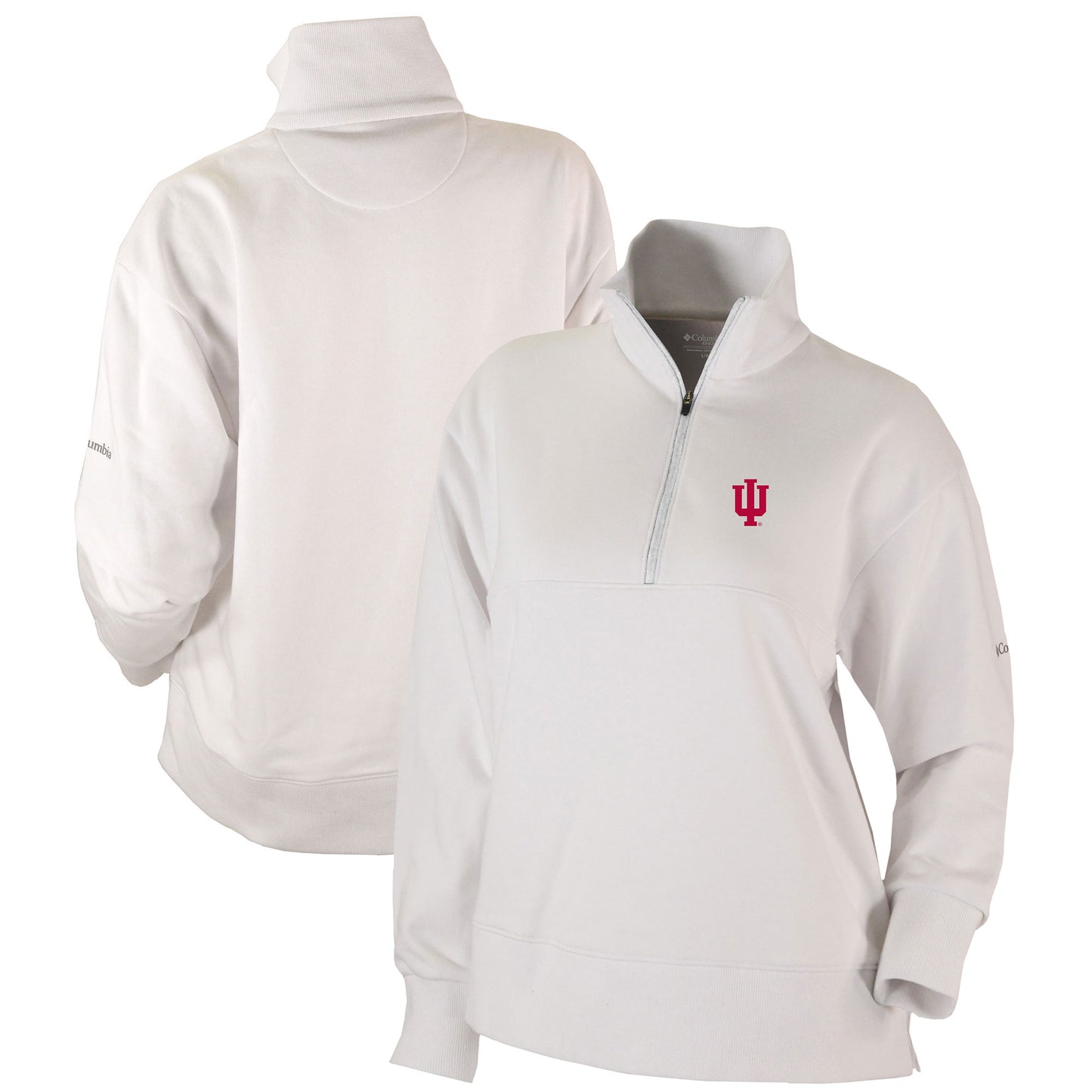 Women's Columbia  White Indiana Hoosiers Omni-Wick Birchwood Hills Quarter-Zip Pullover Top