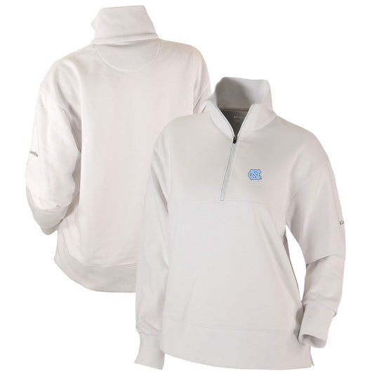 Women's Columbia  White North Carolina Tar Heels Omni-Wick Birchwood Hills Quarter-Zip Pullover Top