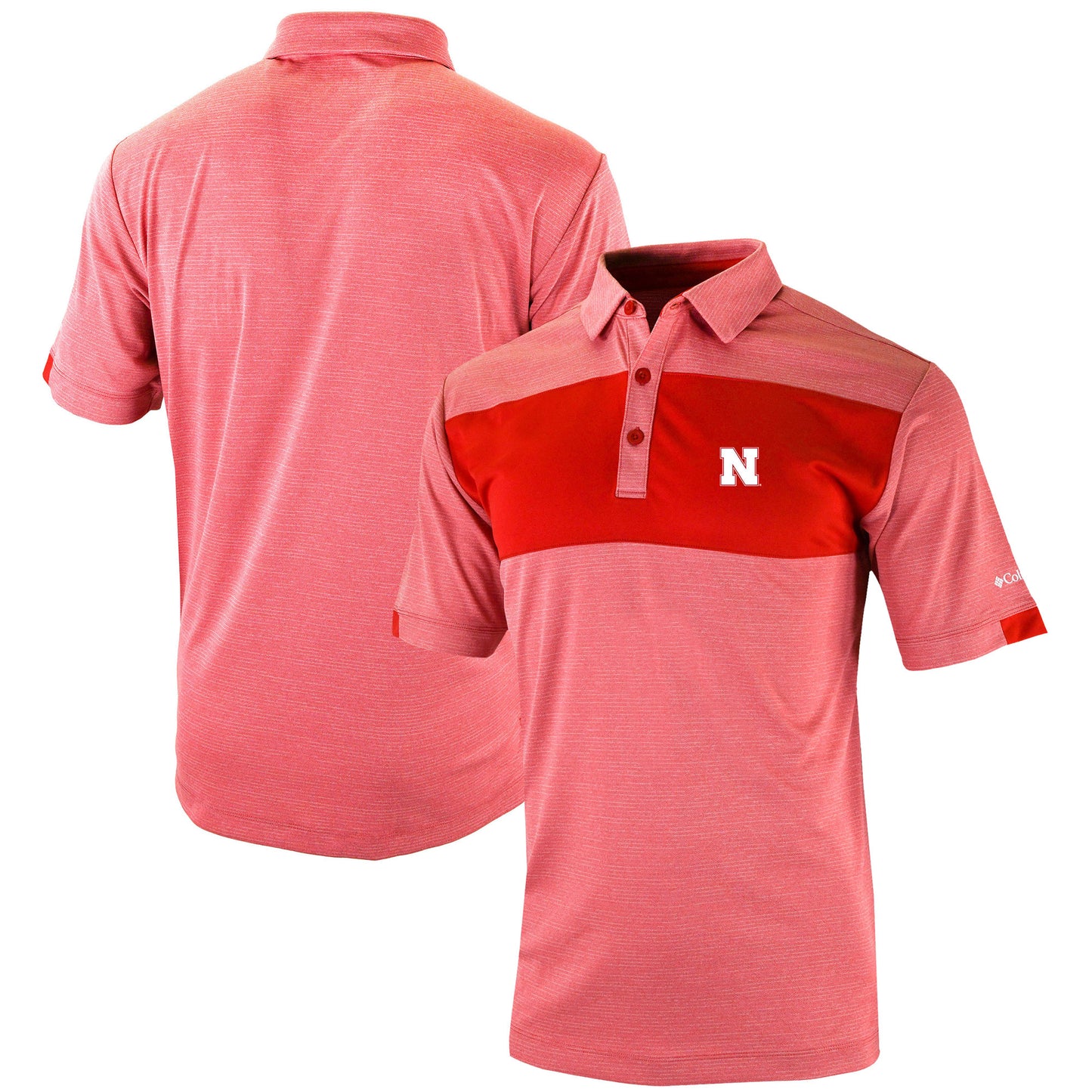 Men's Columbia Scarlet Nebraska Huskers Omni-Wick Total Control Polo