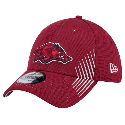 Men's New Era Cardinal Arkansas Razorbacks Active Slash Sides 39THIRTY Flex Hat