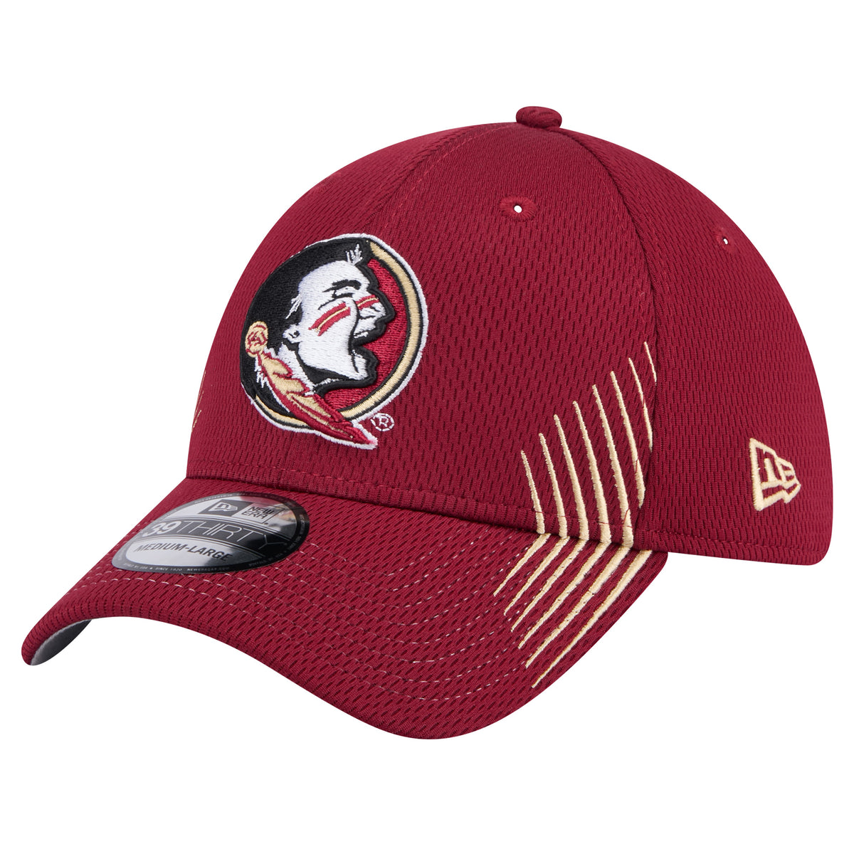 Men's New Era Garnet Florida State Seminoles Active Slash Sides 39THIRTY Flex Hat