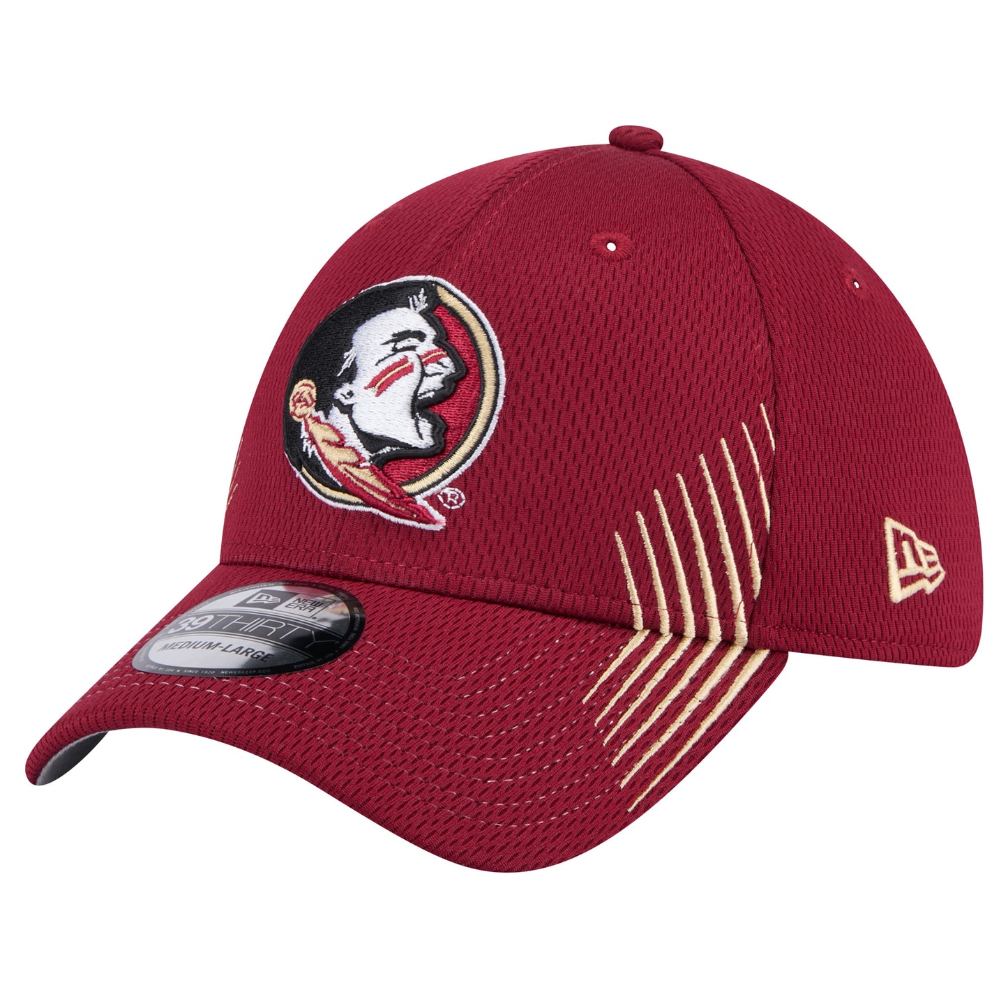 Men's New Era Garnet Florida State Seminoles Active Slash Sides 39THIRTY Flex Hat