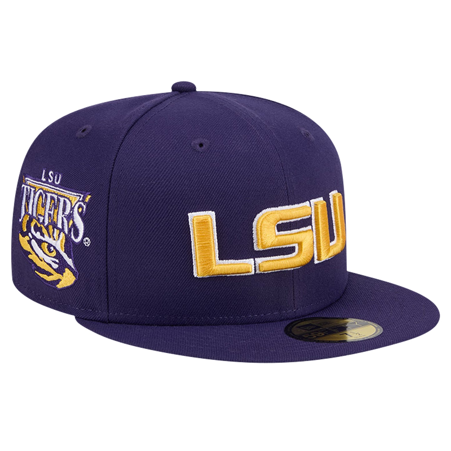 Men's New Era Purple  LSU Tigers Throwback 59FIFTY Fitted Hat