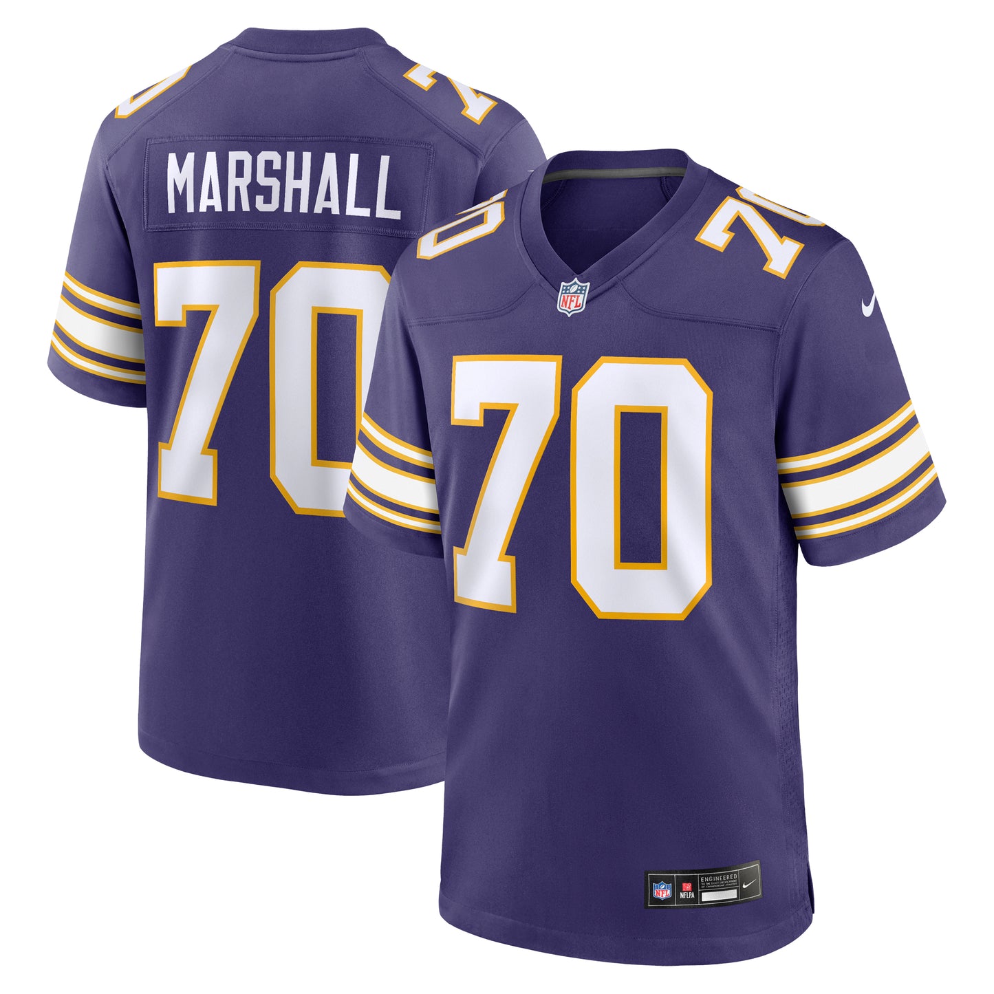 Men's Nike Jim Marshall Purple Minnesota Vikings Classic Retired Player Jersey