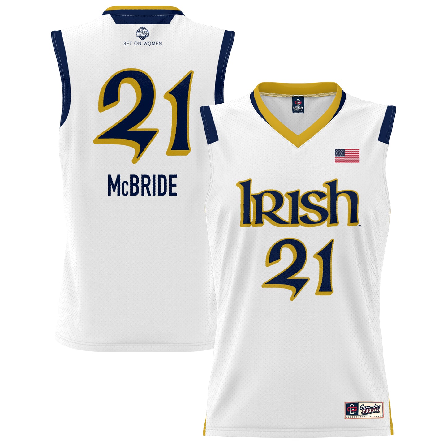 Youth GameDay Greats Kayla McBride White Notre Dame Fighting Irish Lightweight Basketball Alumni Jersey