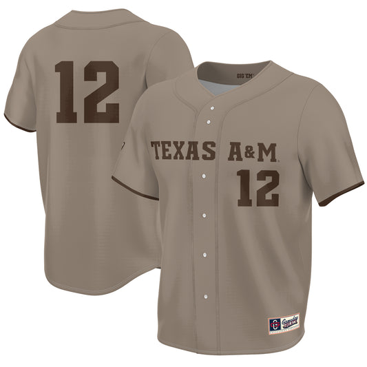 Youth GameDay Greats Khaki Texas A&M Aggies Corps of Cadet Lightweight Baseball Jersey