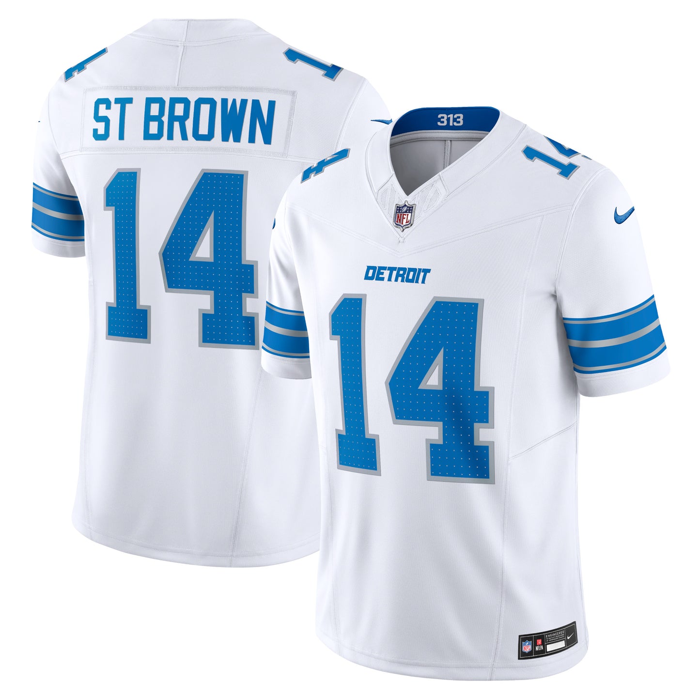 Men's Nike Amon-Ra St. Brown White Detroit Lions Vapor F.U.S.E. Limited Jersey