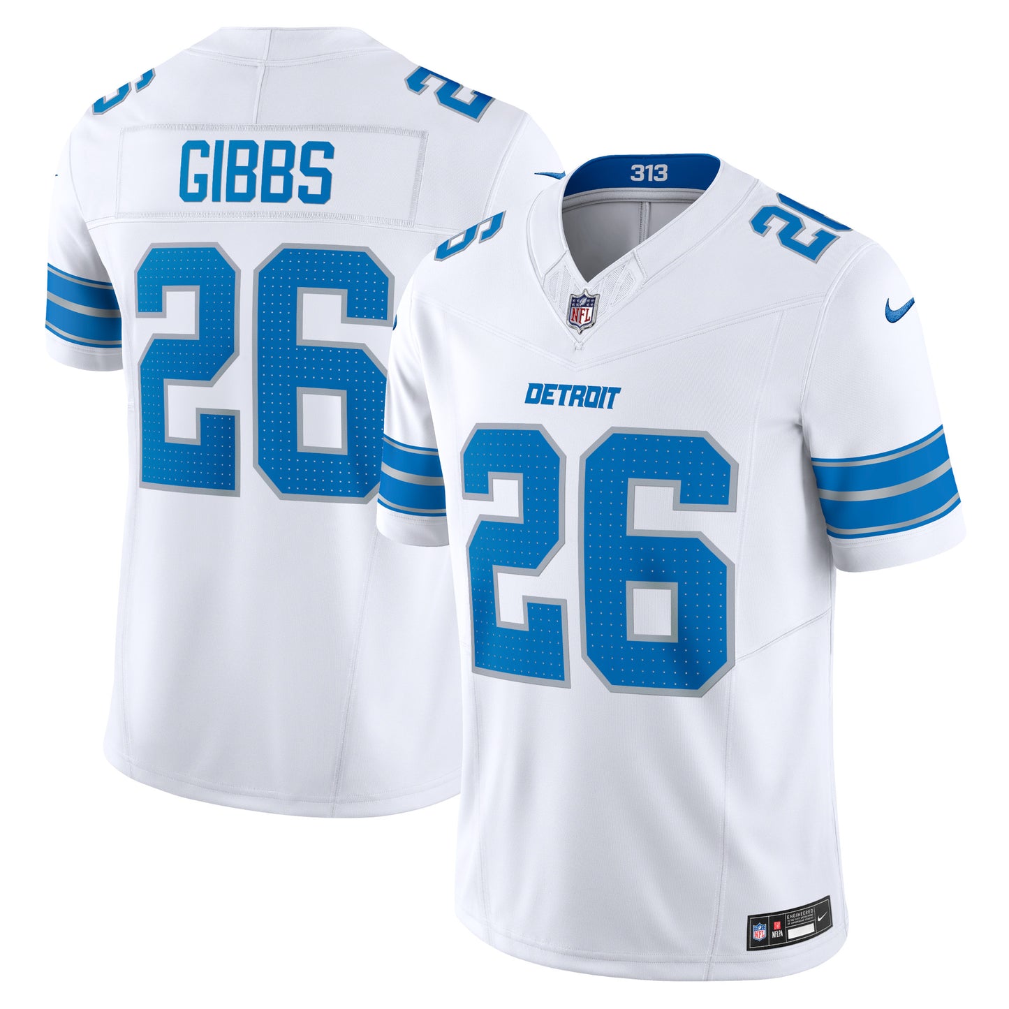 Men's Nike Jahmyr Gibbs White Detroit Lions Vapor F.U.S.E. Limited Jersey