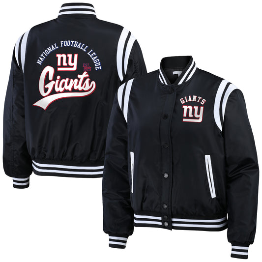 Women's WEAR by Erin Andrews  Black New York Giants Full-Zip Bomber Jacket