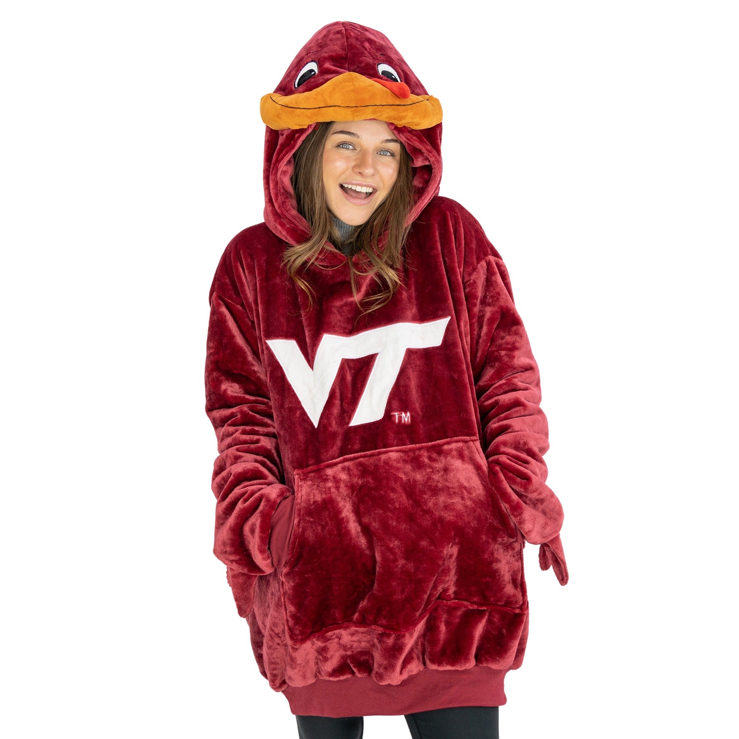 Unisex Plushible Maroon Virginia Tech Hokies 2-In-1 Snugible Hoodie