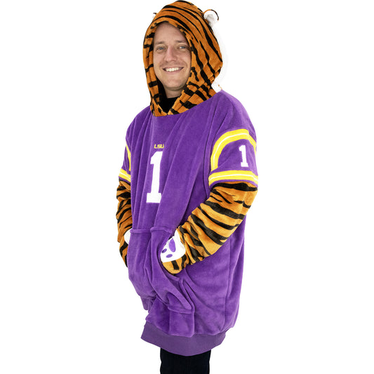 Unisex Plushible Purple LSU Tigers 2-In-1 Snugible Hoodie