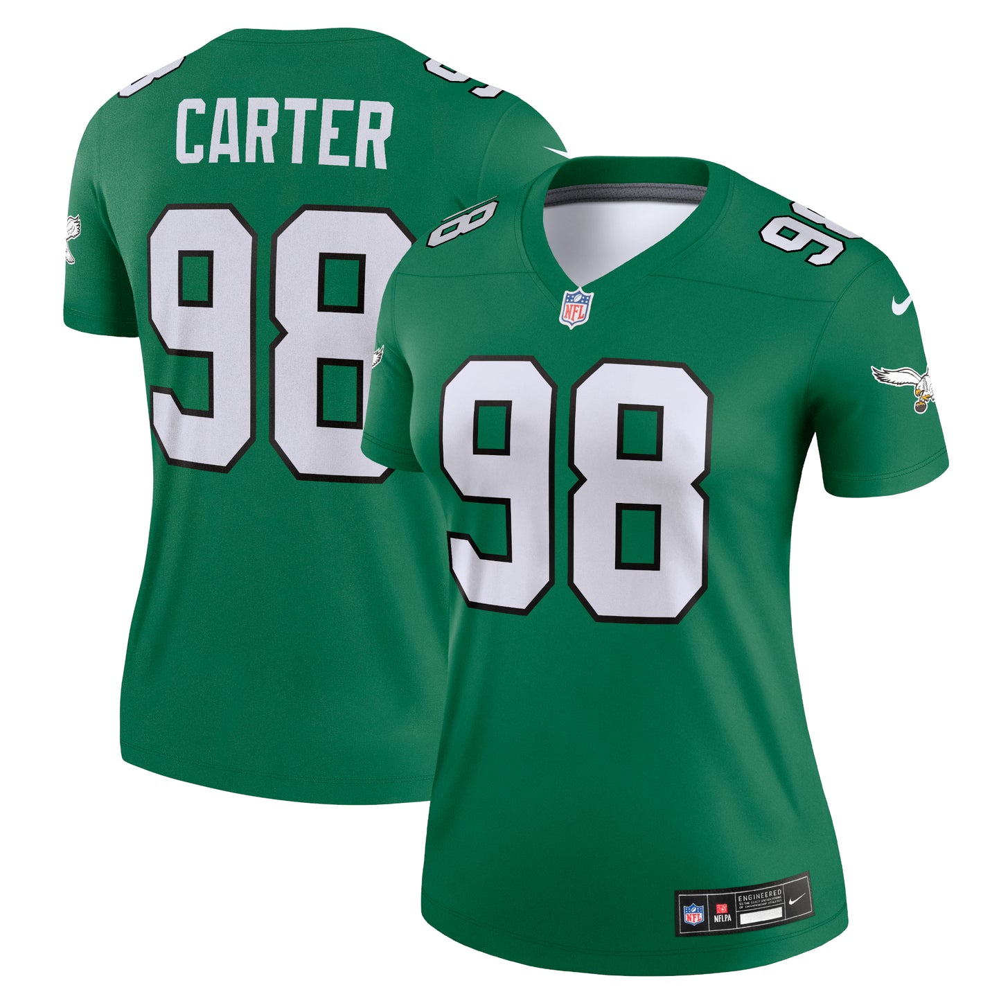 Women's Nike Jalen Carter Kelly Green Philadelphia Eagles Legend Jersey