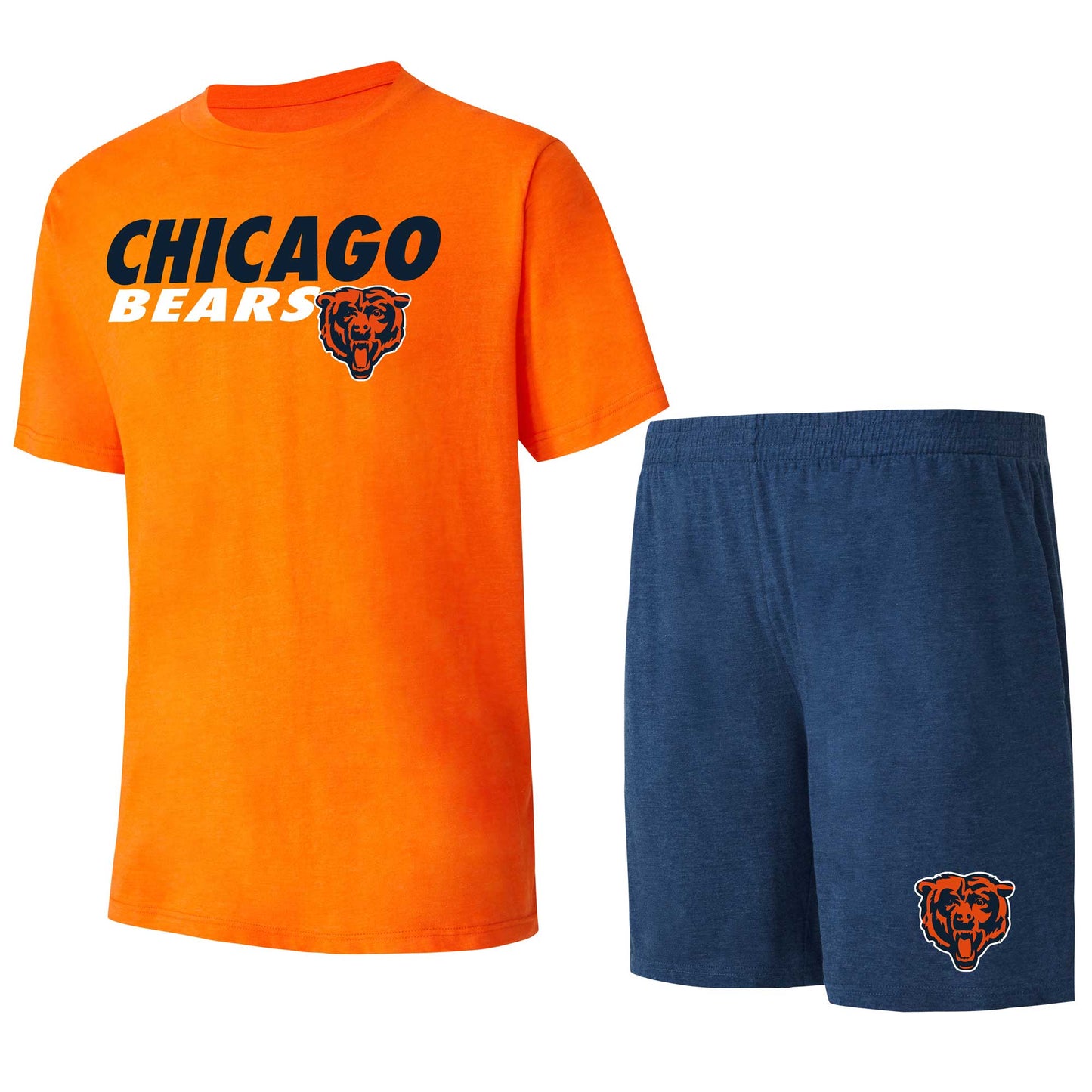 Men's Concepts Sport Navy/Orange Chicago Bears Meter T-Shirt & Shorts Sleep Set