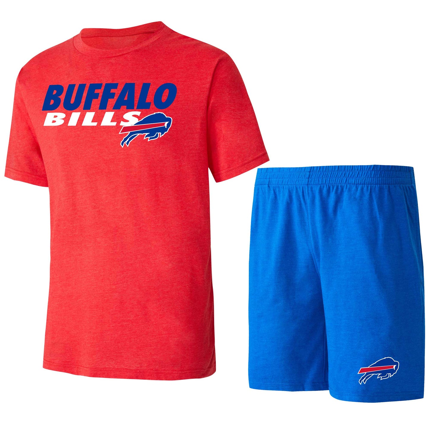 Men's Concepts Sport Royal/Red Buffalo Bills Meter T-Shirt & Shorts Sleep Set