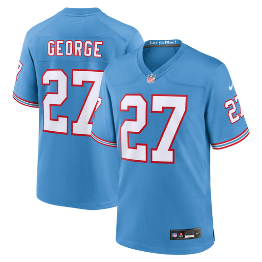 Men's Nike Eddie George Light Blue Tennessee Titans Oilers Throwback Retired Player Game Jersey