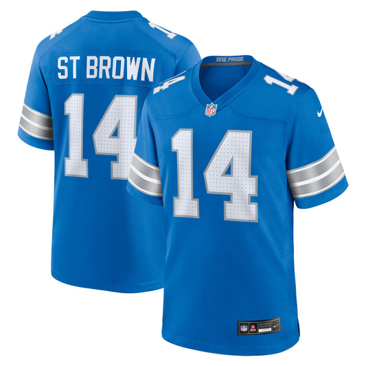 Men's Nike Amon-Ra St. Brown Blue Detroit Lions Game Jersey