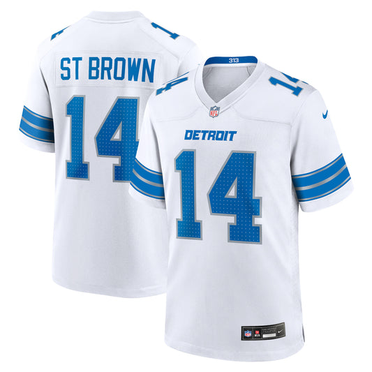 Men's Nike Amon-Ra St. Brown White Detroit Lions Game Jersey