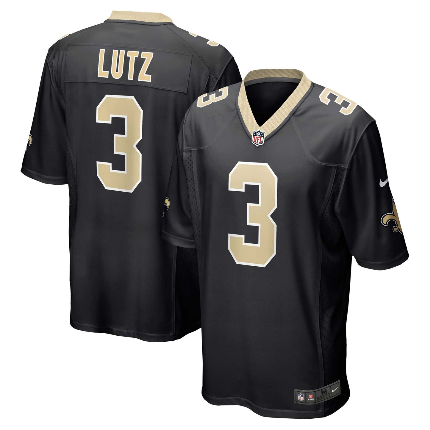 Men's Nike Wil Lutz Black New Orleans Saints Game Jersey